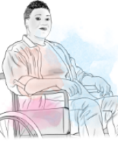 A person sitting in a wheelchair